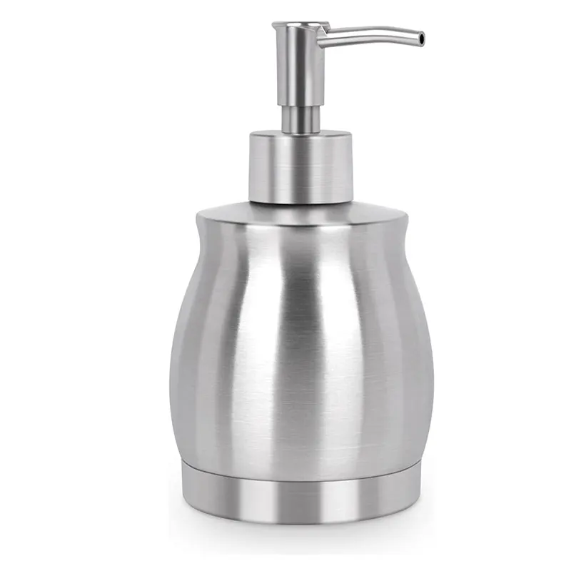 Soap Dispenser Stainless Steel Countertop Sink Bottle and Pump Suitable for Kitchen and Bathroom 390ML