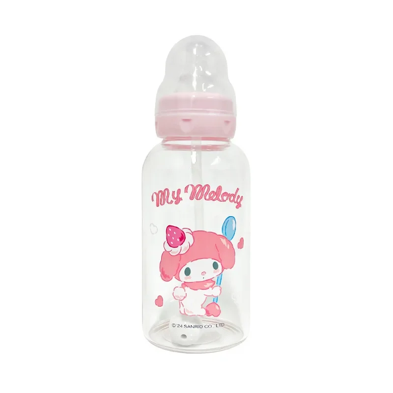 Sanrio Hello Kitty Cinnamoroll Anime Kawaii Children Water Bottle Cute Cartoon Kuromi Summer Glass Handy Cup Gifts for Kids