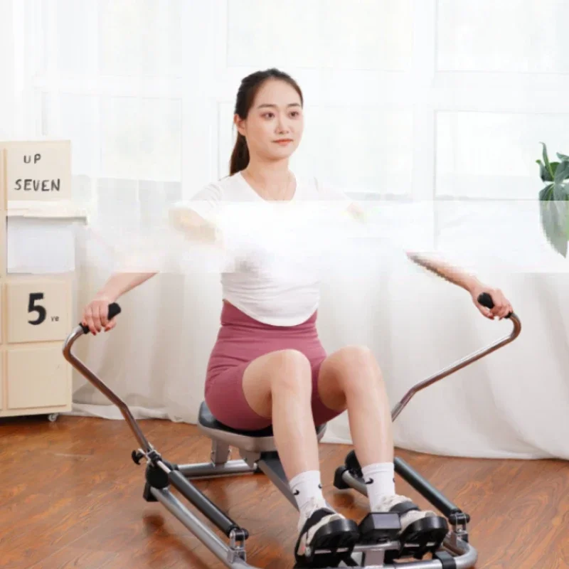 Doppel Paddel Rudergerät Haushalt Stummschaltung Hydraulische Rudergerät Fitnessgeräte Simulation Ruderübung Taille und Rücken