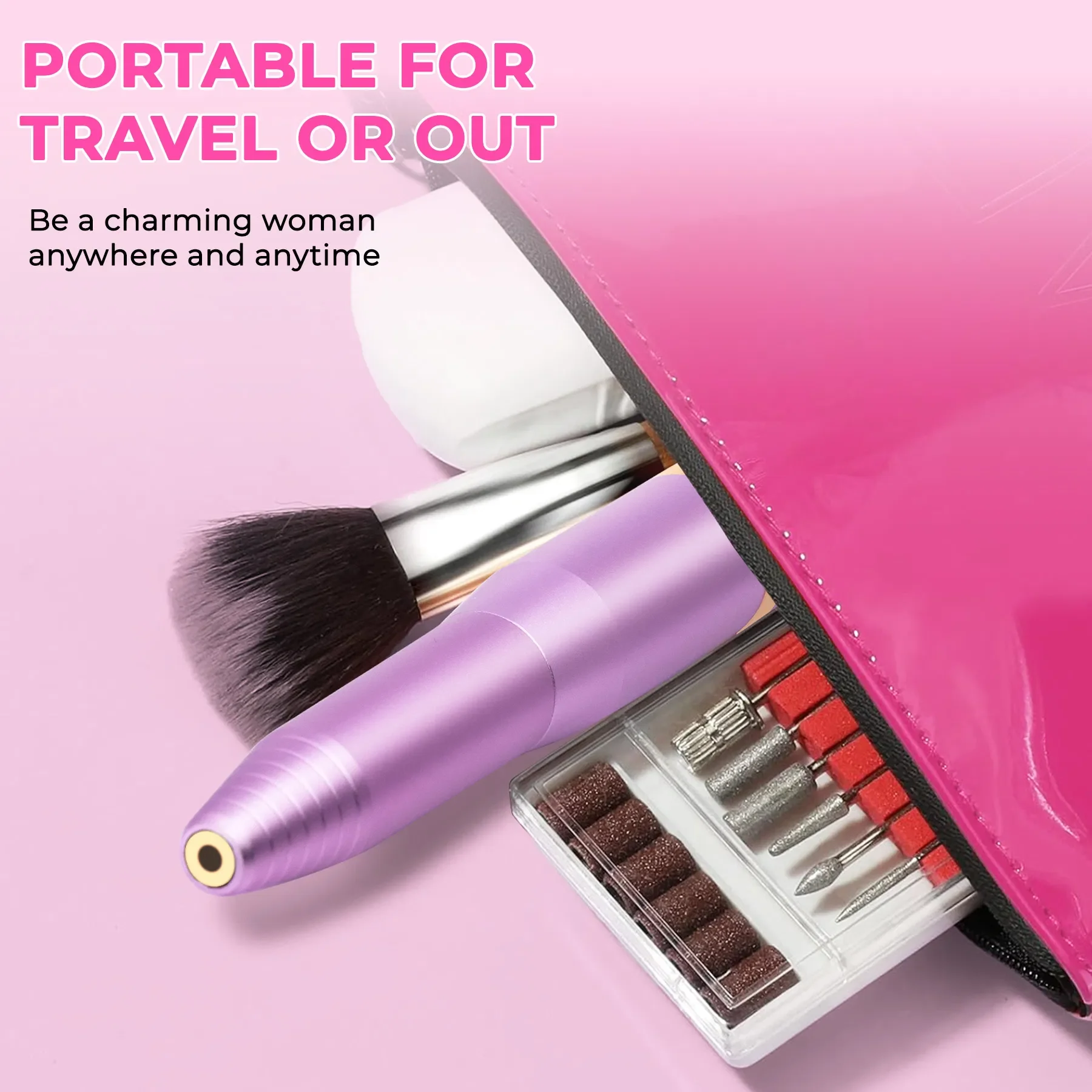 Electric Nail Drill, Professional Nail File Kit For Acrylic, Gel Nails, Manicure Pedicure With Nail Drill Bits Sanding Bands