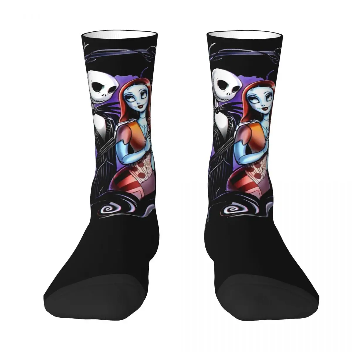 The Nightmare Before Christmas Stockings Men's Jack Skellington and Sally Socks Retro Socks Autumn Sports Anti Skid Socks