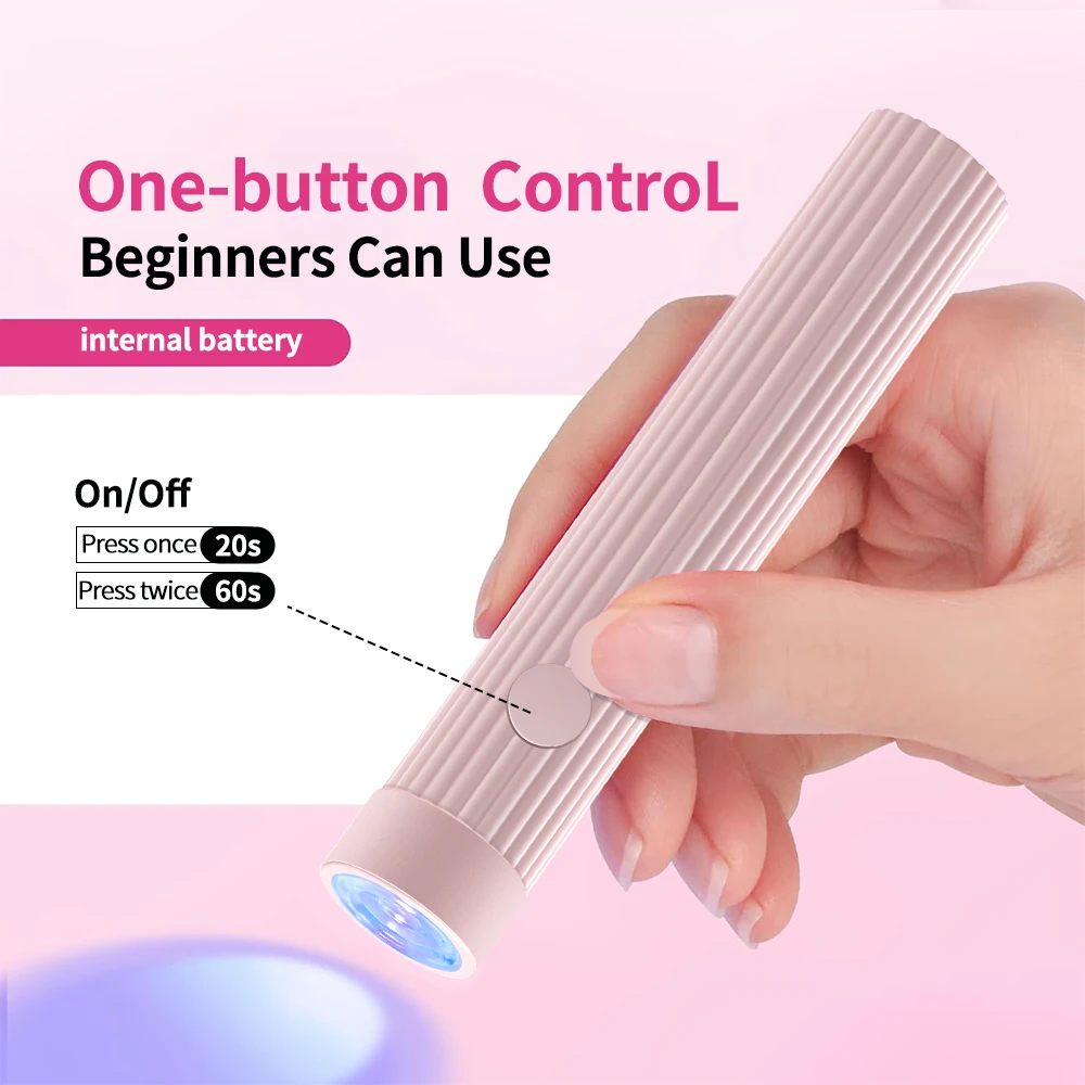 Portable Mini UV LED Nail Lamp Pen Handheld Gel Polish Dryer 10s Fast Curing Rechargeable USB Nail Glue Light Manicure Tool