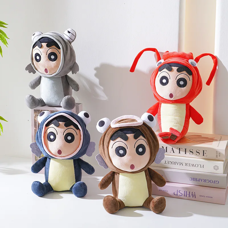 Crayon Shinchan Cosplay Fish Shrimp Plush Doll Cartoon Stuffed Toy for Arcade Claw Machine Collectible Ornament Gift