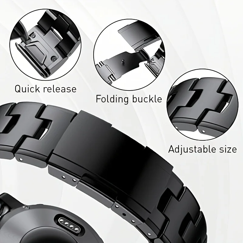 Tytanowy metalowy pasek QuickFit 22mm 26mm do zegarków Garmin Fenix 8 7 7X 6 6X Pro 5 5X Plus Forerunner 945 935 Premium — zdjęcie produktu 5