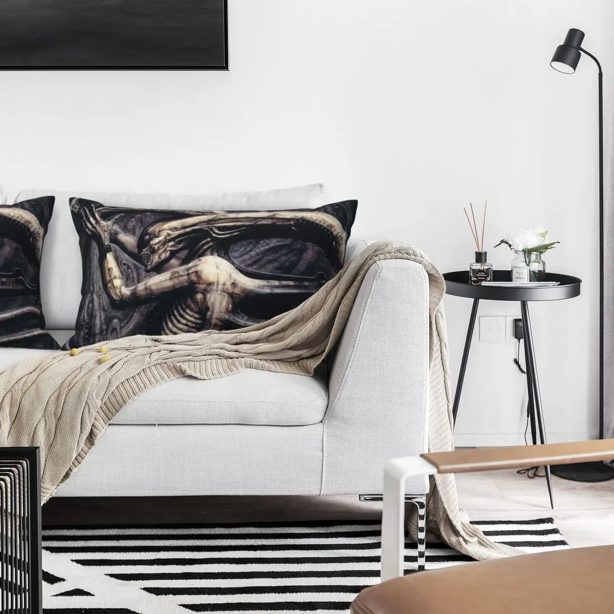 Alien Xenomorph HR Giger Rectangle Linen Pillowcase Cushion Cover Polyester Decor Bed Home Comfort Throw Pillow