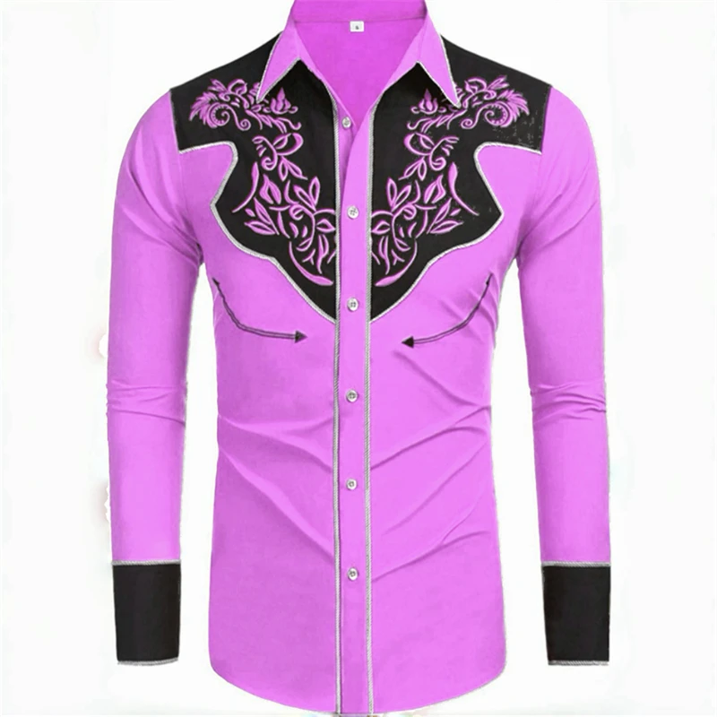 20 -color men\'s shirt long -sleeved shirt retro western denim big size loose cardigan long -sleeved casual shirt soft fabric