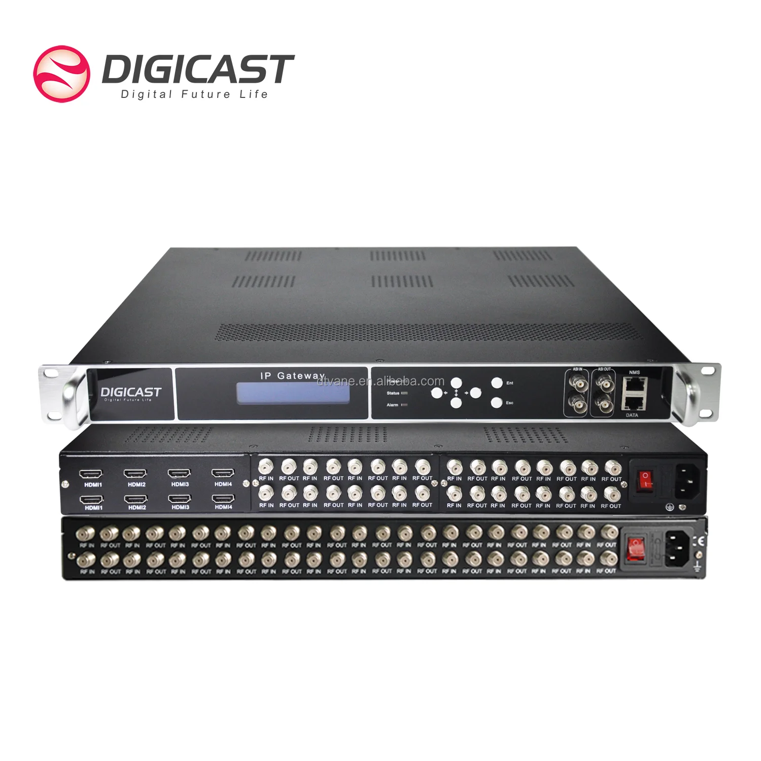 (DMB-90E) 24 channel FTA DVB-S2/ISDB-T/DVB-T to ip Headend Tuner to IP dvb Gateway