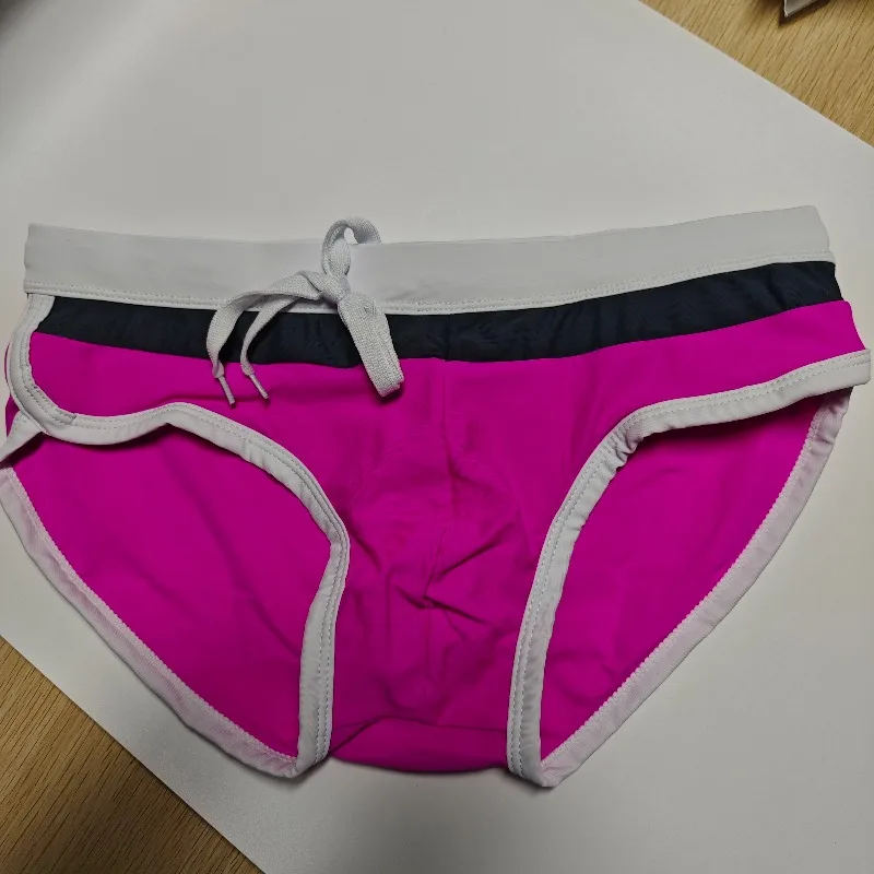 2026 fashion original image fashion new men's briefs fashion anti-light printing professional swimsuit briefs menD6333