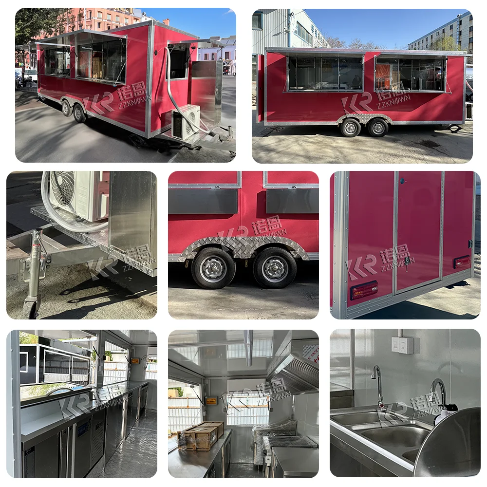 

Fully Equipped Food Truck Hot Dog Concession Coffee Trailer Customized Fast Food Trailer Pizza BBQ Truck For Outdoor