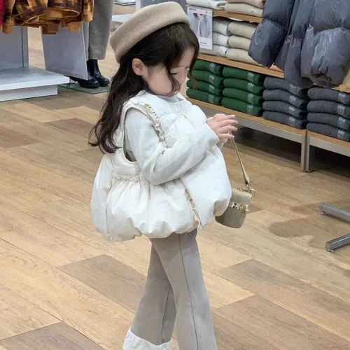 남아 여아 민소매 니트 가디건, 봄 가을 어린이 레트로 포켓 조끼, 어린이 니트 버튼 조끼 