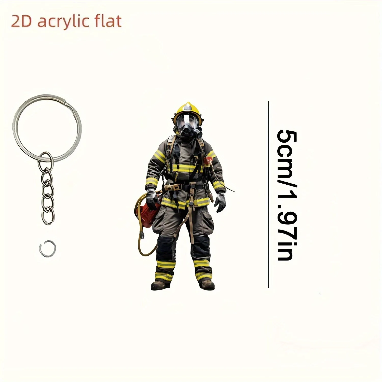 keychain Firefighter keychain fire extinguisher safety helmet protective clothing Car rearview mirror accessory backpack small