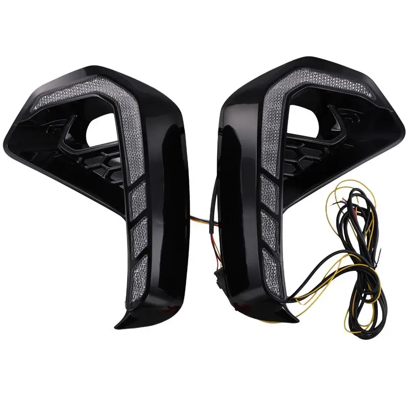 

Compact Front LED DRL Daytime Running Driving Light For Toyota Hilux 2024 2025 Fog Lamps With Turn Signals ,White+Yellow