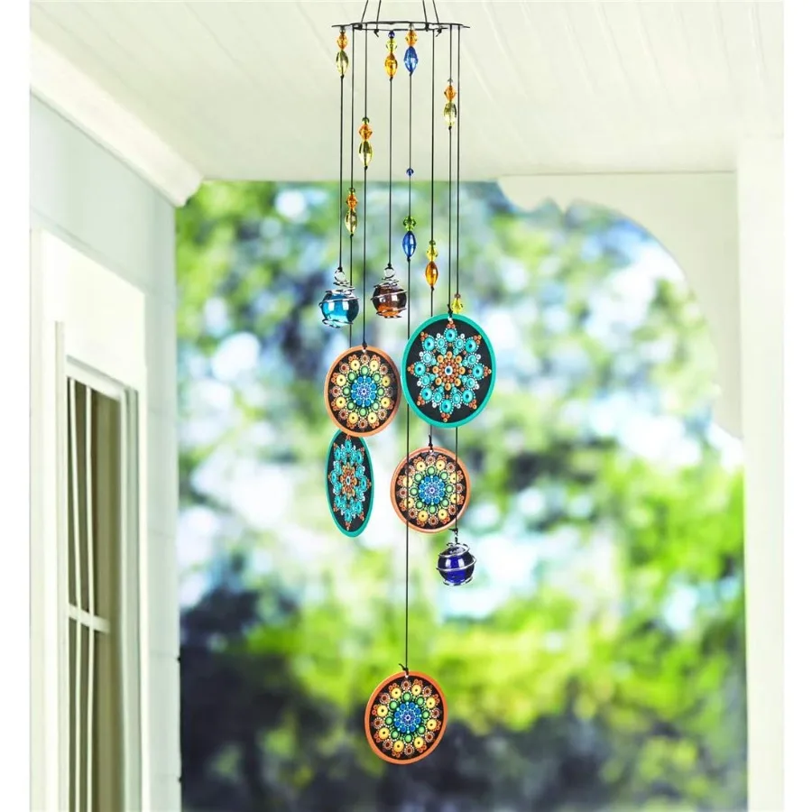 

Metal Flower Wind Chimes 23.5 Outdoors Window Garden Hanging Windchimes for Outside