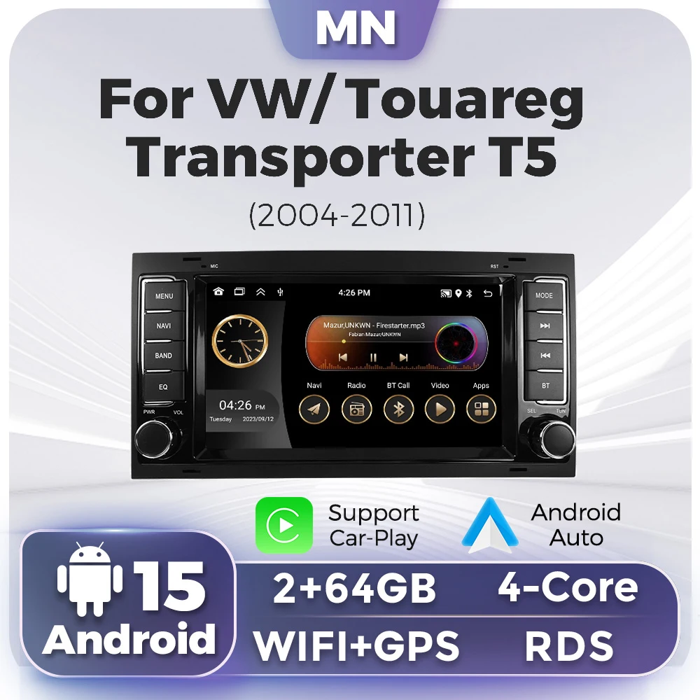 Android 13 Car Radio for Volkswagen VW Touareg T5 Transporter 2002-2011 Carplay Android AUTO 2 DIN Multimedia Player Auto-screen
