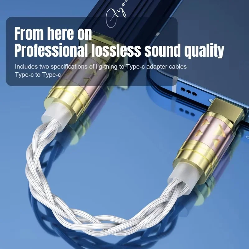 

OTG Decoding Type-C USB Cable Audio Converters 4 Core Single Crystal Copper Silver Plated Headphone Adapter USBC Converter