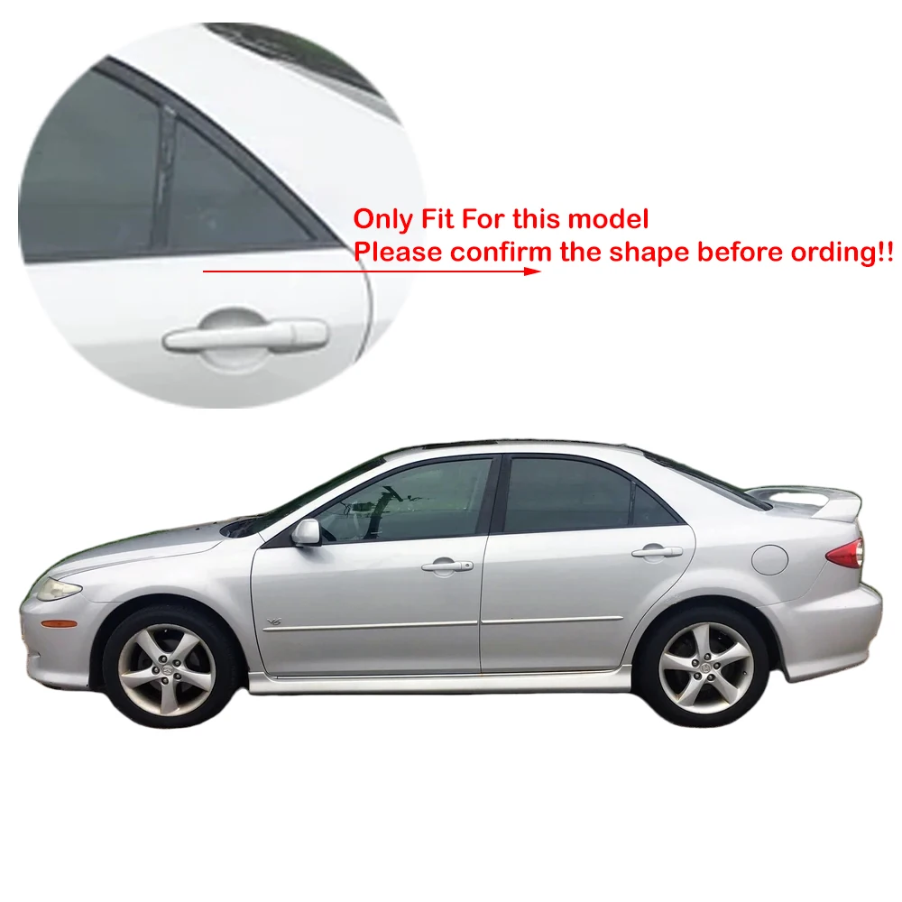 For Mazda 6 Sedan 2002 2003 2004 2005 2006 2007 2008 Car Rear Window Side Vent Shutter Louver Cover Trim Accessories Carbon