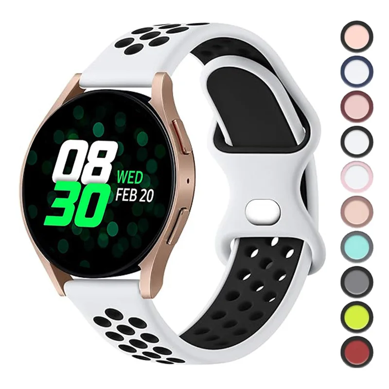 Silicone 20mm Watch Strap for Samsung Galaxy Watch 6 5 4 Band 40mm 44mm/Galaxy Watch 6 Classic 43mm 47mm Man/Women 20mm Bracelet