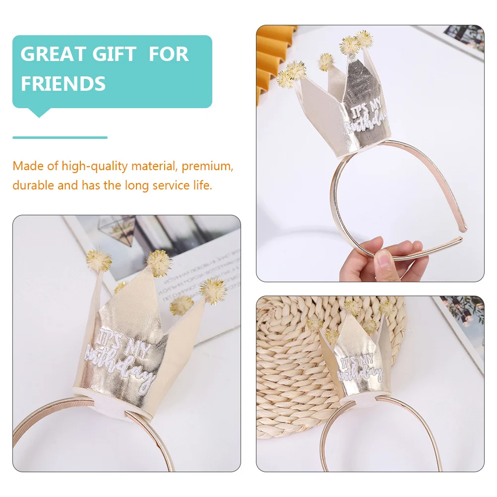 

1 Piece Birthday Crown Headband for Girls Kids Toddler Party Hair Accessory Lovely Decorative Crown Shaped Hair Hoops