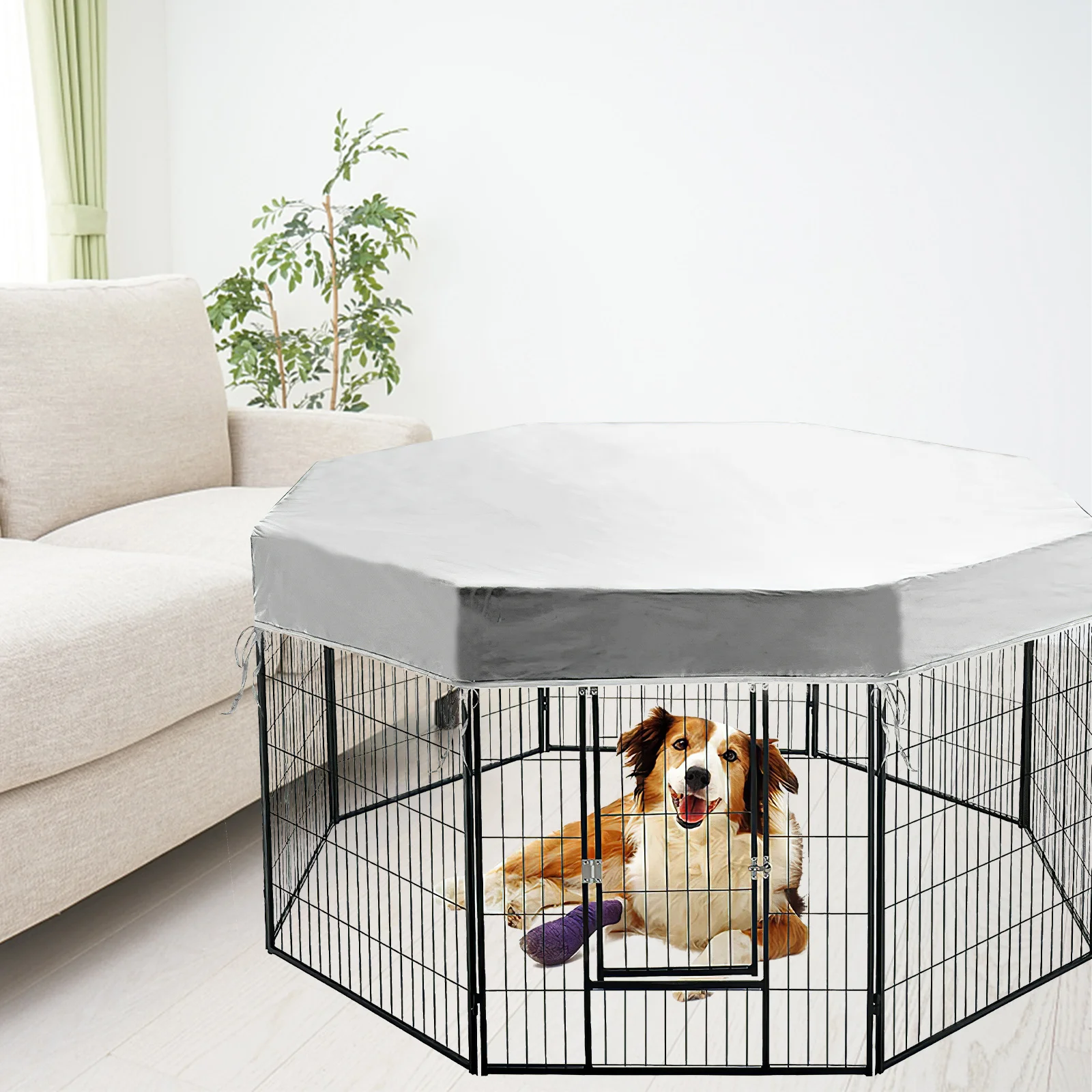 Haustier-Zwinger-Abdeckung, wasserdicht, UV-beständig, Oxford-Stoff für Hunde und Katzen, Laufstall, Unterschlupf, Sonnenschutz, Regenschutz