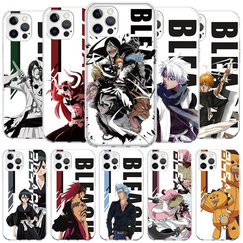 Anime Bleach Ichigo Kenpachi Cover Phone Case For iPhone 16 15 14 13 12 Mini 11 Pro Max X XS 7 Plus 8 + SE 2020 Soft Fundas Shel