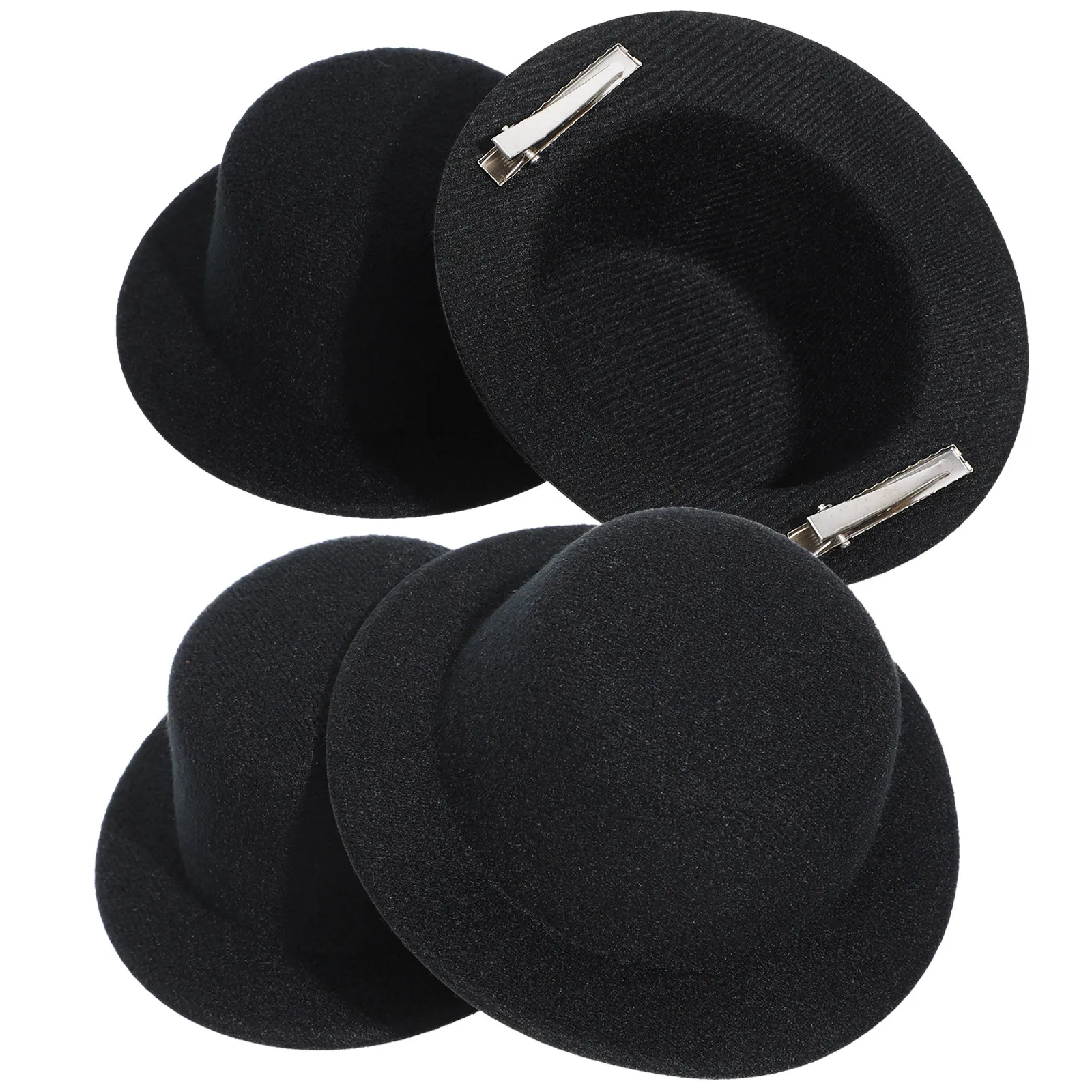 

4Pcs Lightweight Small Bowler Hat Blanks DIY Formal Hats for Hair Clip Hat Crafting Sewing Decoration Craft Accessory Tea Party