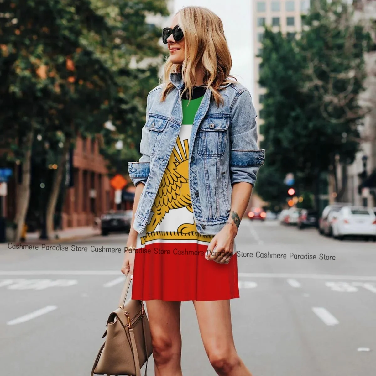 Vestidos de verano para mujer 2025, camiseta de playa, vestido sin mangas con bandera de Irán, vestido sin mangas suelto informal