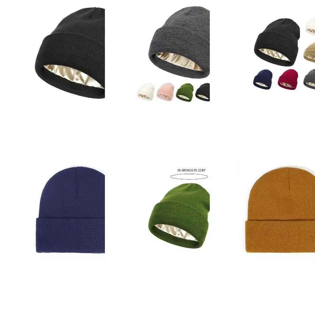 

652F Casual Slouchy Beanie Knitted Thicken Hat Ear Protect Skiing Hat for Adult Teen