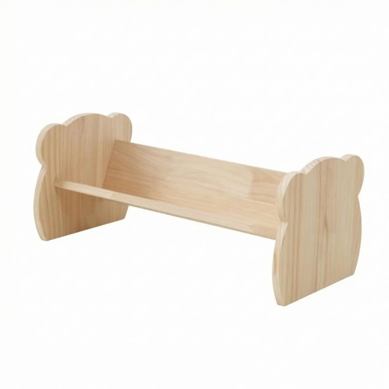Wooden Baby Bookshelf Low Profile Kid Book Organizer with Rounded Edges for Playroom Bedroom Nursery Use