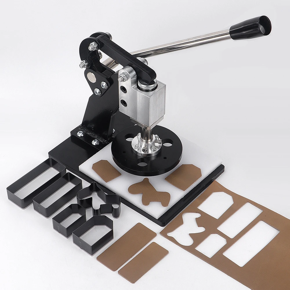 Leather Cutting Machine Manual Die Cutter Leather Embosser Hand Press Mold Tool DIY Faux Leathercraft Paper Fabric Projects