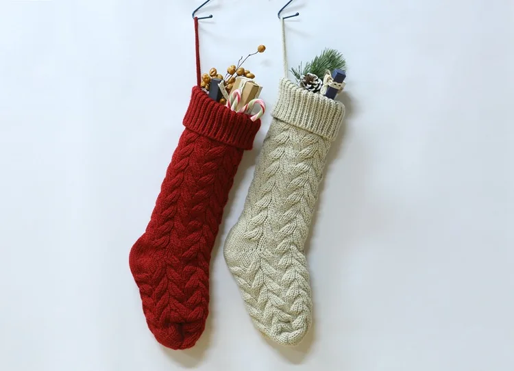 Knitting Christmas Stocking 46cm Gift Stocking-Christmas Xmas Stockings Holiday Stocks Family-Stockings indoor decoration DH8763