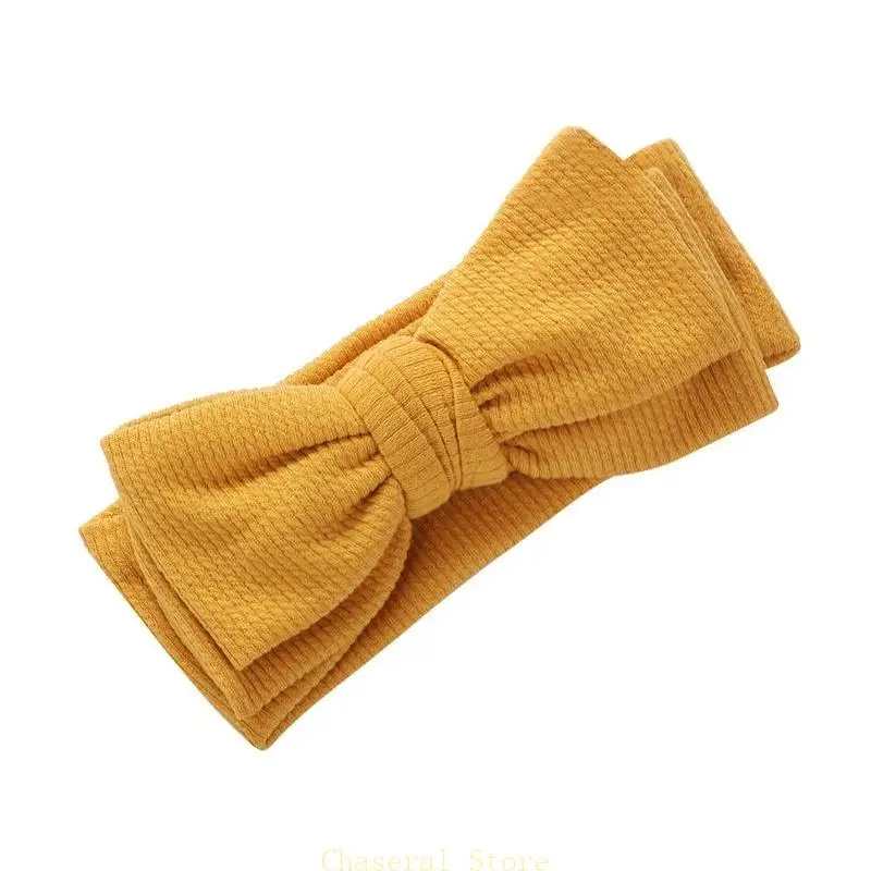 

E7CE Bowknot Headband Baby Girl Headdress Cotton Hair Accessories Gender Neutral Infant Hairband Super Elastic Newborn Turban