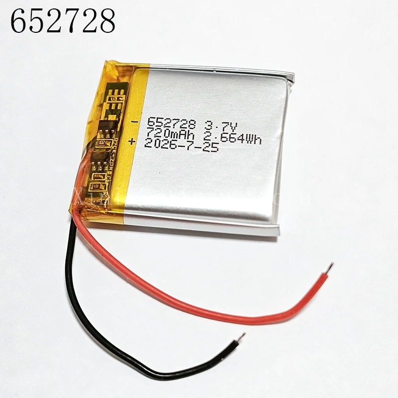 1PCS/LOT 652728 3.7V with 2 Lines Battery High-Voltage Polymer Lithium Battery for Watch Battery