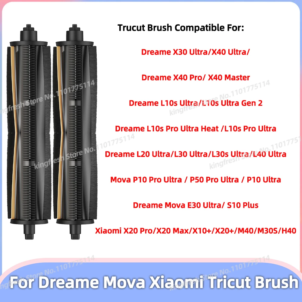Tricut-Bürste kompatibel mit Dreame X30 / X40 Ultra, L20 / L30 / L40 / L10s Ultra Gen 2, X40 Master, MOVA E30 / P10 Pro Ultra / S10 Plus/P50 Pro Ultra, L10s Pro Ultra Heat, Xiaomi X20 Pro / X20 Max / X10+ / X20+