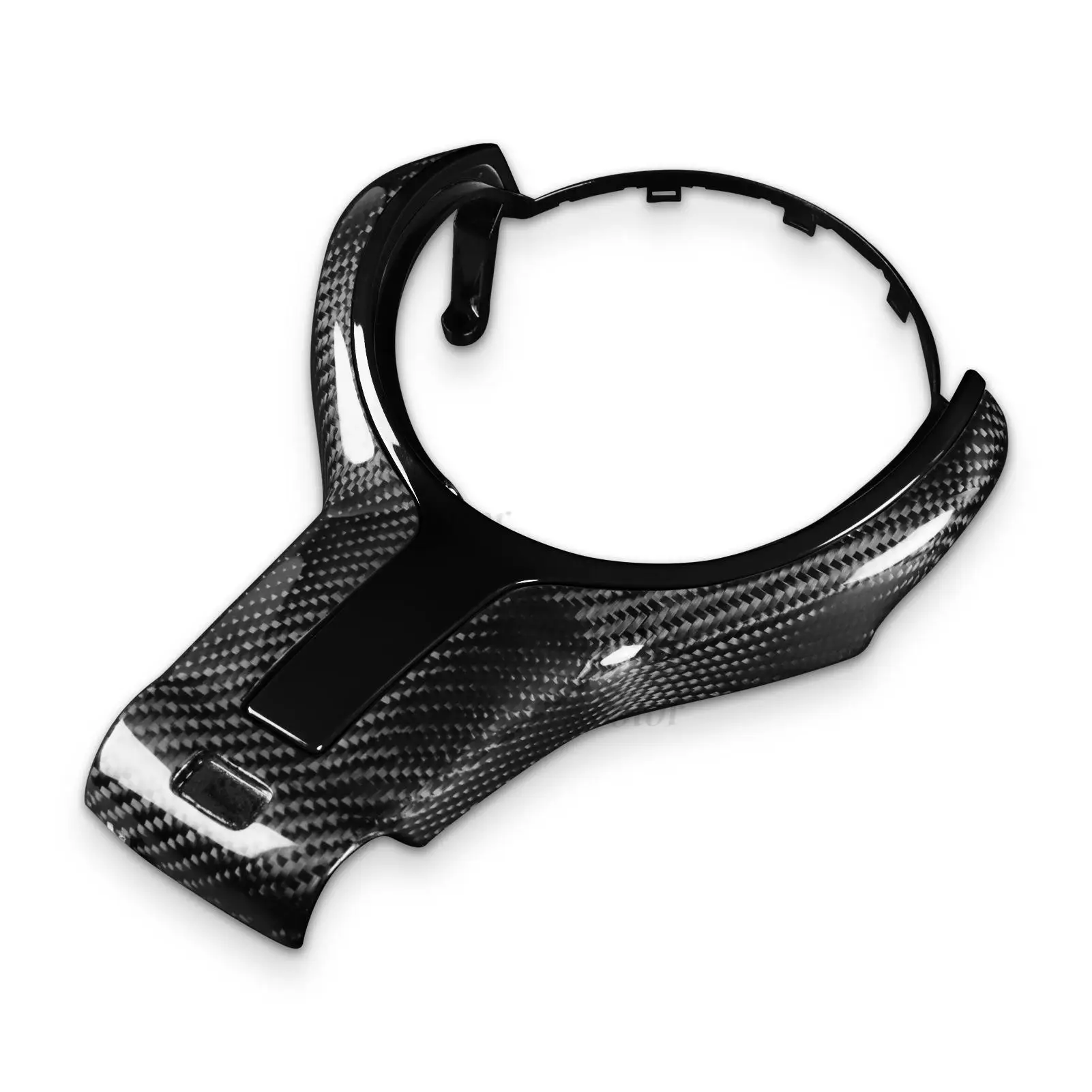 For BMW F20 F22 F30 F31 F33 F36 F10 F06 X5/F15 M-sport Black Real Black Carbon Fiber Steering Wheel Trim