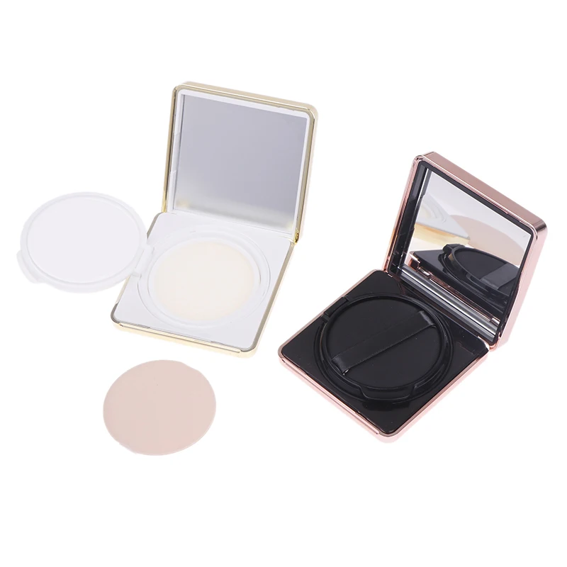 Square Empty Air Cushion Puff Box Portable Cosmetic Makeup Case Container With Powder Sponge Mirror For BB Cream Foundation