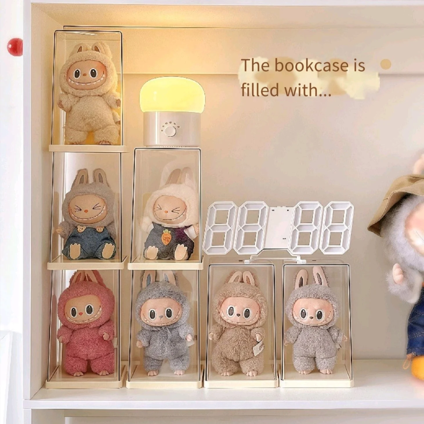 

For Labubu Display Transparent Box Acrylic Storage Boxes Doll Rectangle Large Capacity Dustproof Display Cabinet Desktop Storage