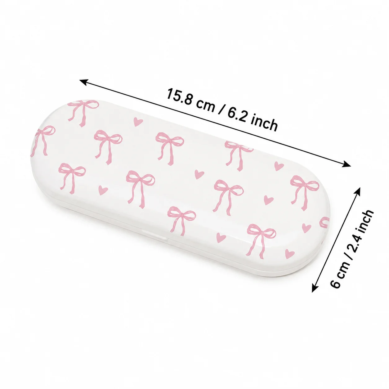 Cute Pink Bow Hard Eyeglasses Case, Portable Protective Glasses Storage Box for Women Girls, Travel Handbag Daily Use - view 6