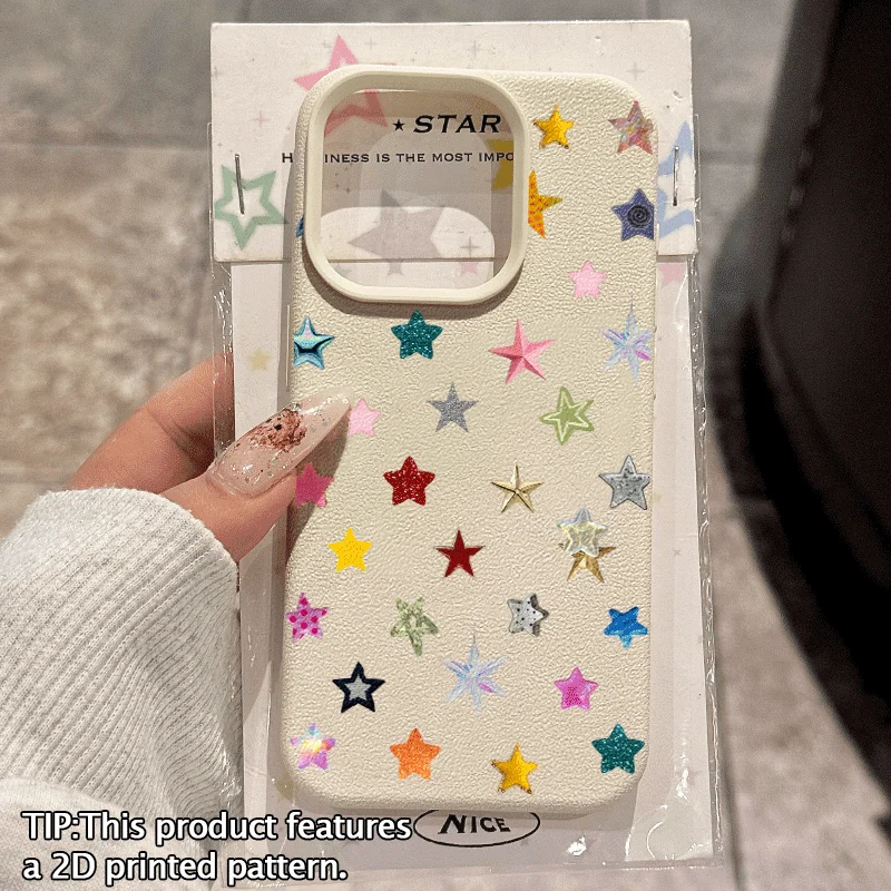 Colorful Star Pattern Phone Case for Samsung S26 S25 S24 S23 S22 S21 S20 Note20 Ultra Plus A73 A55 5G Silicone Cover