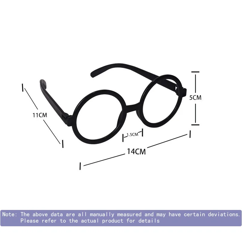 6/12/18pcs Wizard Glasses Round Frame Glasses No Lens Halloween Costumes Harry-potters Cosplay Props Party Decorations Supplies