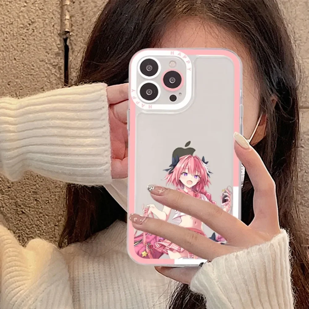 Astolfo Anime Girl Phone Case For iPhone 15 14 13 12 11 Pro Max Mini X Xs XR Transparent Case