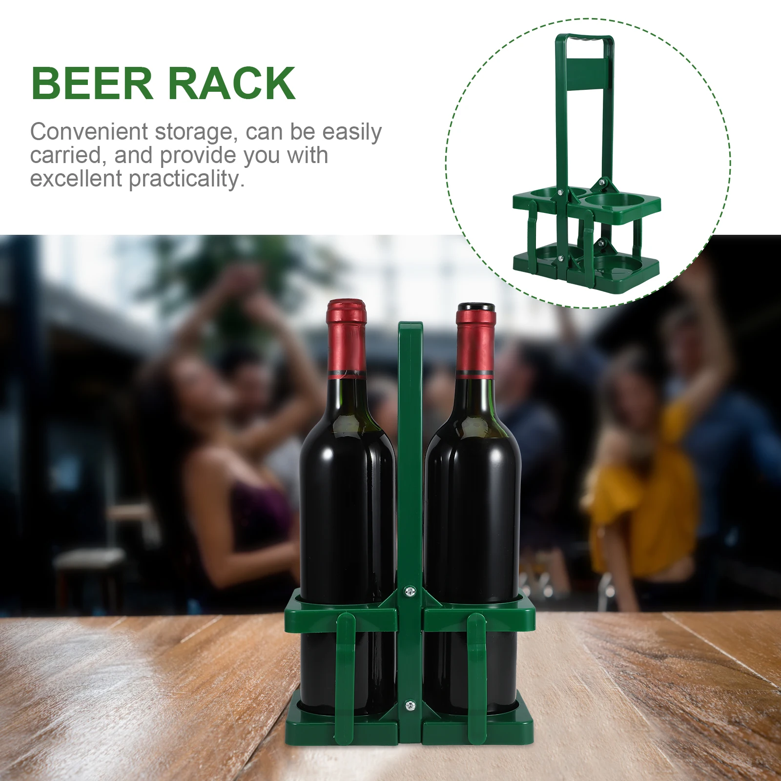 

2 Bottles Yellow Folding Beer Basket Portable Drink Holder Case Rack Bottle Carrier Plastic Storage Handheld