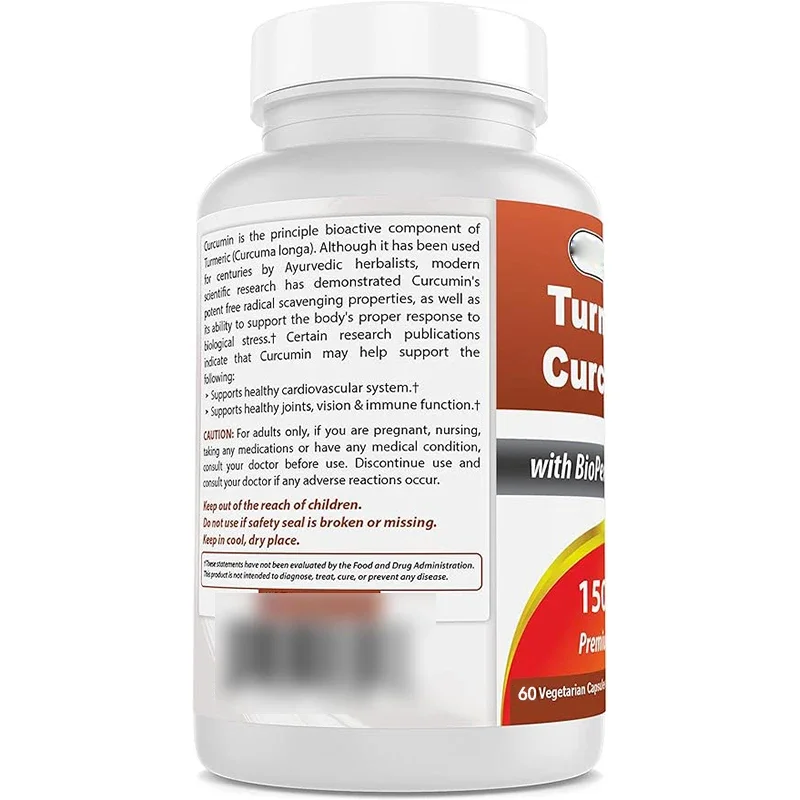 Curcumin 1500mg/Portion enthält piperin-60 vegetarische Kapseln