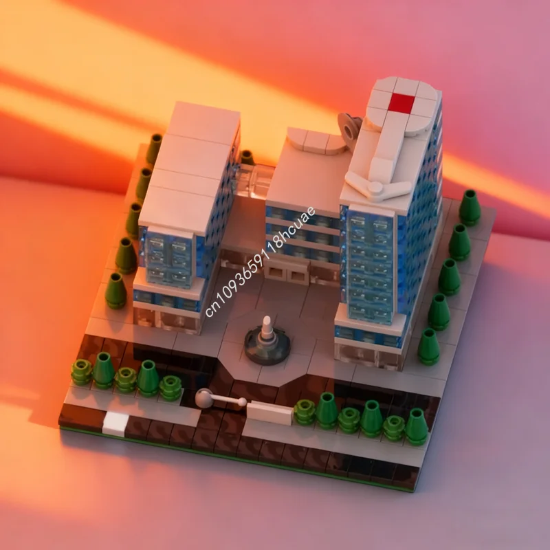 565 قطعة MOC مستشفى مجهر معماري نموذج اللبنات العمارة لتقوم بها بنفسك هدايا عيد الميلاد لعبة إبداعية فكرة الطوب #1
