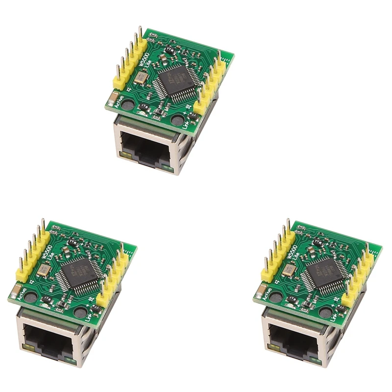 

3X W5500 Ethernet Network Module SPI Interface Ethernet/TCP/IP Protocol Compatible Wiz820io