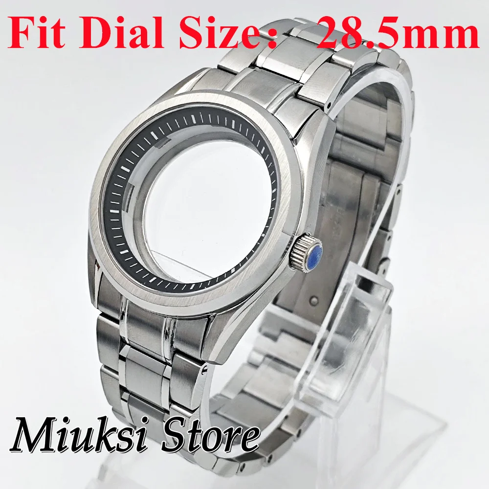 

Корпус часов NH35, 40 мм, серебряный корпус из нержавеющей стали, сапфировое стекло, подходит для NH35, NH36, аксессуары для часов с механизмом, детали