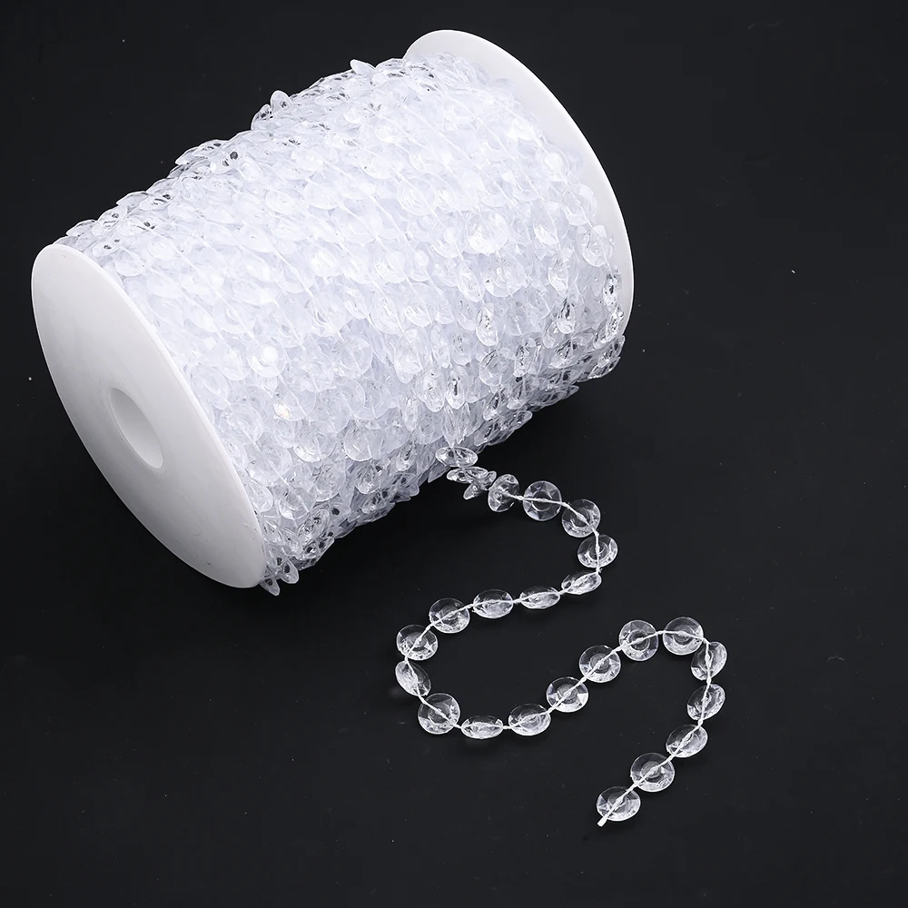 5 Meter Acryl-Perlenkettenrolle, transparente Perlenkette mit Kristallstruktur, geeignet für Weihnachtsbäume, Hochzeitsfeiern, Dekoration – Detail 3