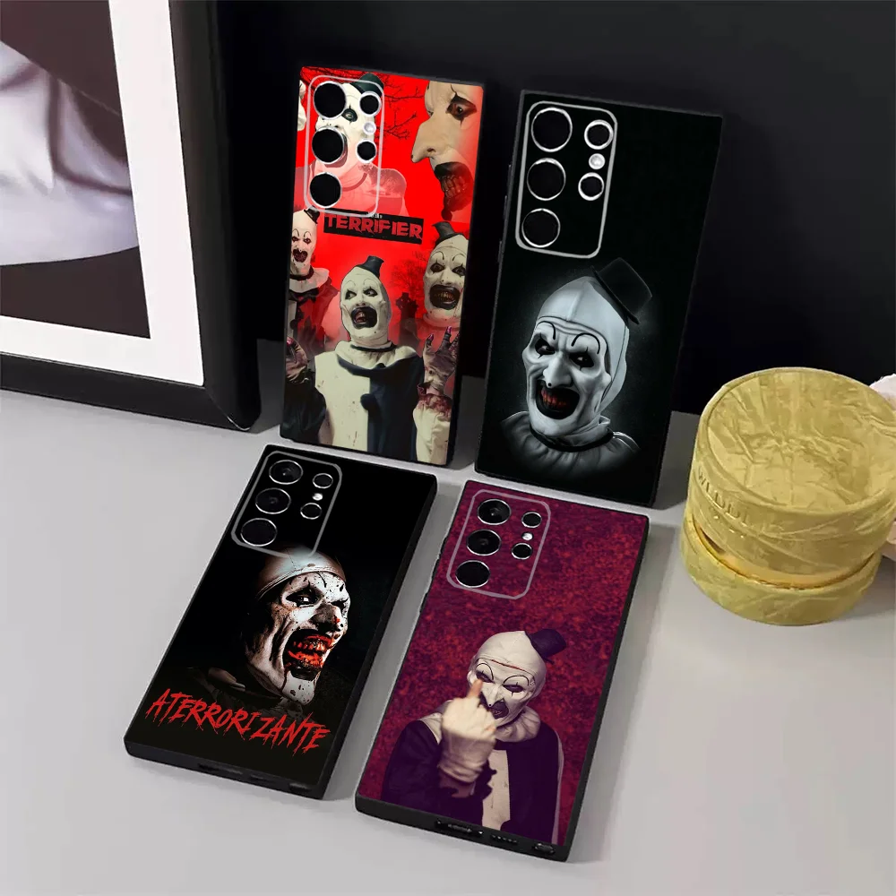 T-TerrifierS Art the Clown Phone Case For Samsung S24,23,22,30,21,10,9,Ultra,Plus,Lite,FE,5G Black Soft Case