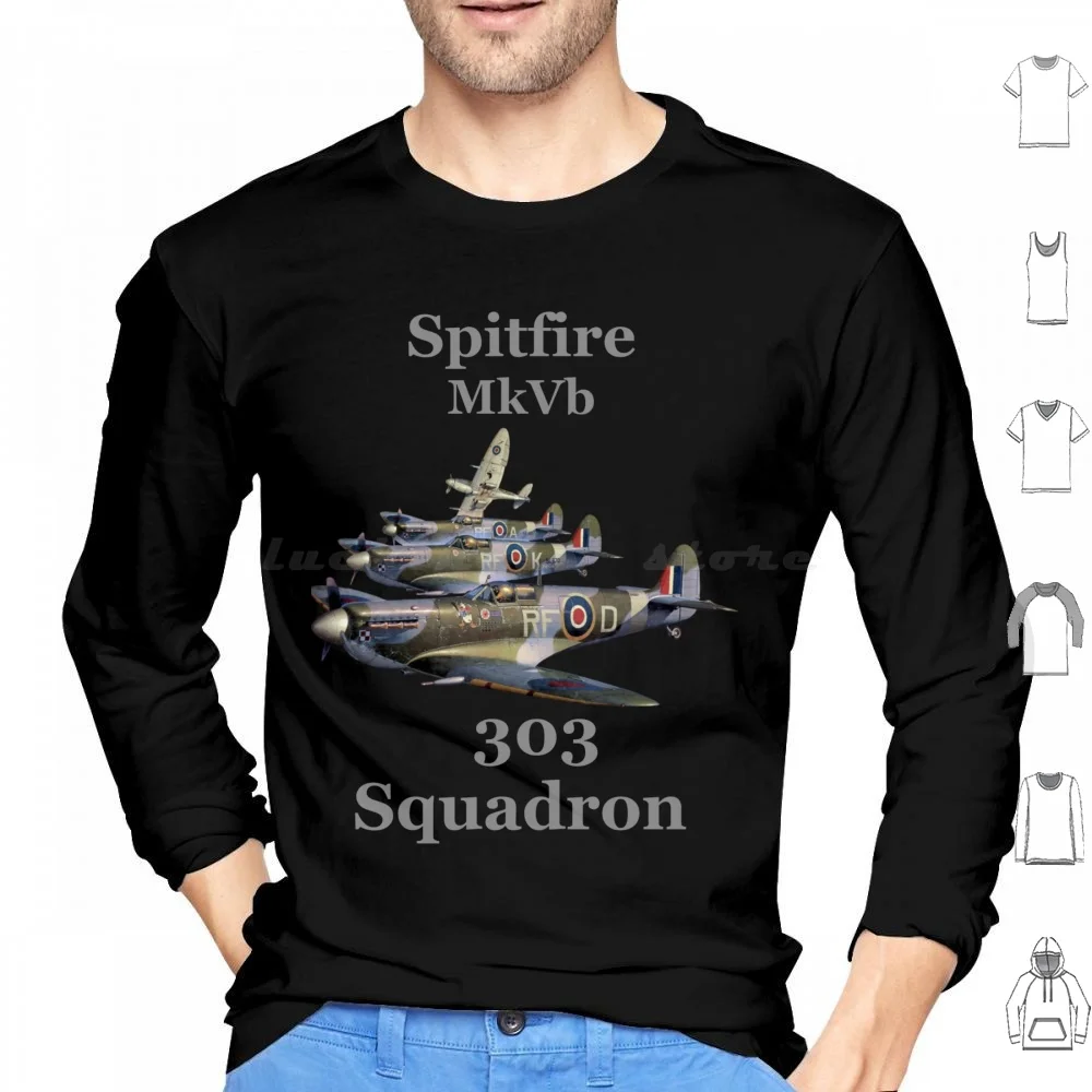 

Supermarine Spitfire Mkvb Raf Толстовка с капюшоном из хлопка с длинными рукавами Spitfire Ww2 Raf Авиационный самолет Истребитель Wwii Supermarine