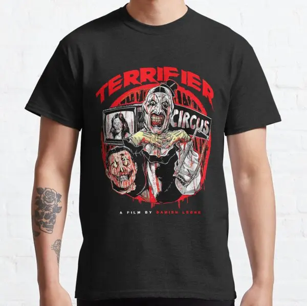 

Art The Clown Halloween Horror movies terrifier Smile graphic t shirts scary film print tee 100% cotton large size tops