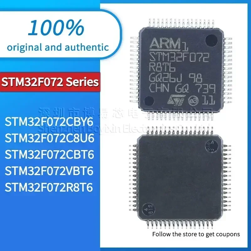 

STM32F072CBY6 STM32F072C8U6 STM32F072CBT6 STM32F072VBT6 STM32F072R8T6 Black casing